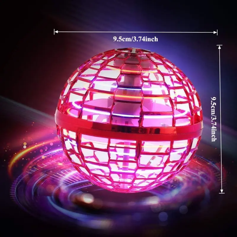 Ufo Smart Inductive Spinning Ball Magic Flying Ball Levitation Ball Fingertip Glowing Magic Ball Stress Relief Toy for Kids,360°Rotating Hand Controlled Drone Orbit,Hand Controlled Mini Drone with Led Lights, Cool Toys Gift for Boys & Girls-HS